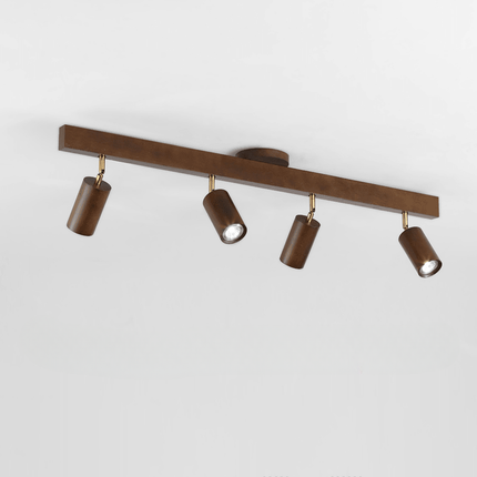 Minimalistyczna lampa sufitowa z regulowanym światłem – naturalne drewno, skandynawski design – Ø30 cm