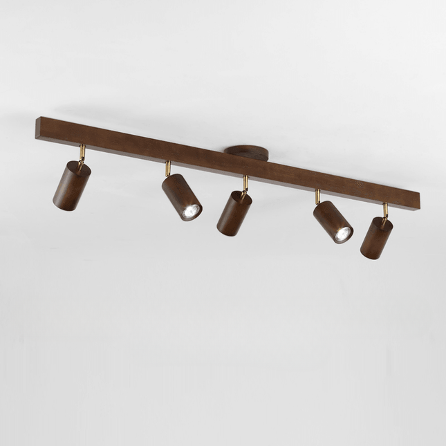 Minimalist ceiling lamp with adjustable light – natural wood, Scandinavian design – Ø30 cm