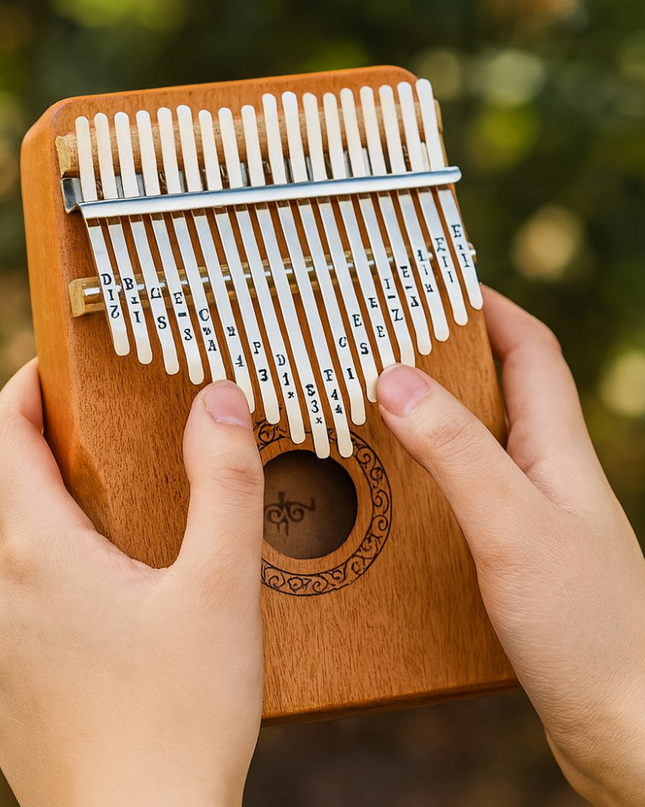 17-klawiszowy fortepian Kalimba – Przenośny instrument muzyczny z drewna i stali 2
