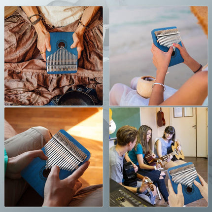 17-klawiszowy fortepian Kalimba – Przenośny instrument muzyczny z drewna i stali 3