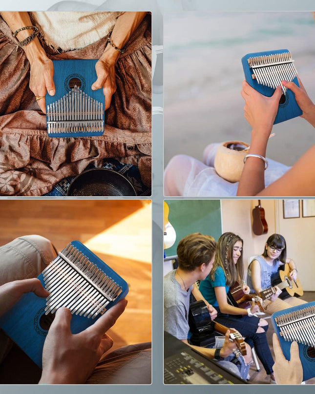 17-klawiszowy fortepian Kalimba – Przenośny instrument muzyczny z drewna i stali 3
