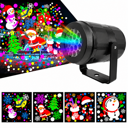 Lampka Projekcyjna LED z 16 Wzorami Świątecznymi do Użytku Wewnętrznego i Zewnętrznego