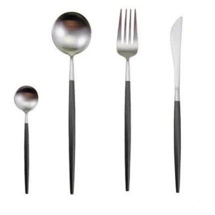 24-częściowy zestaw złotych sztućców ze stali nierdzewnej – luksusowy i trwały, z wykończeniem na wysoki połysk 11