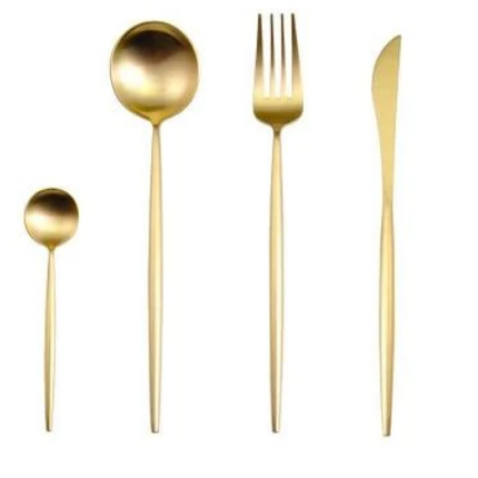 24-częściowy zestaw złotych sztućców ze stali nierdzewnej – luksusowy i trwały, z wykończeniem na wysoki połysk 14