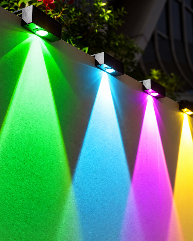 Solar Garden Wall Light with Automatic Control and Changing Colors IP65 – ABS Acrylic
