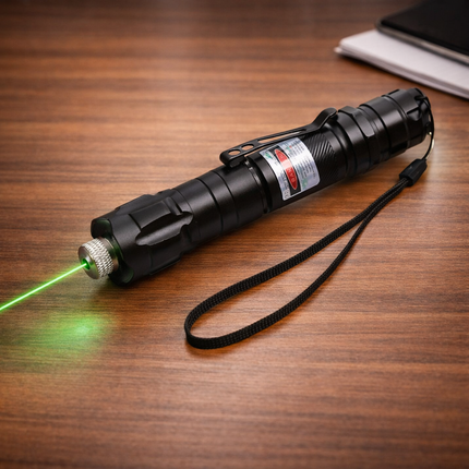 Akumulatorowy zielony wskaźnik laserowy o dużym zasięgu i precyzji – trwała obudowa aluminiowa do prezentacji i użytku na zewnątrz 0