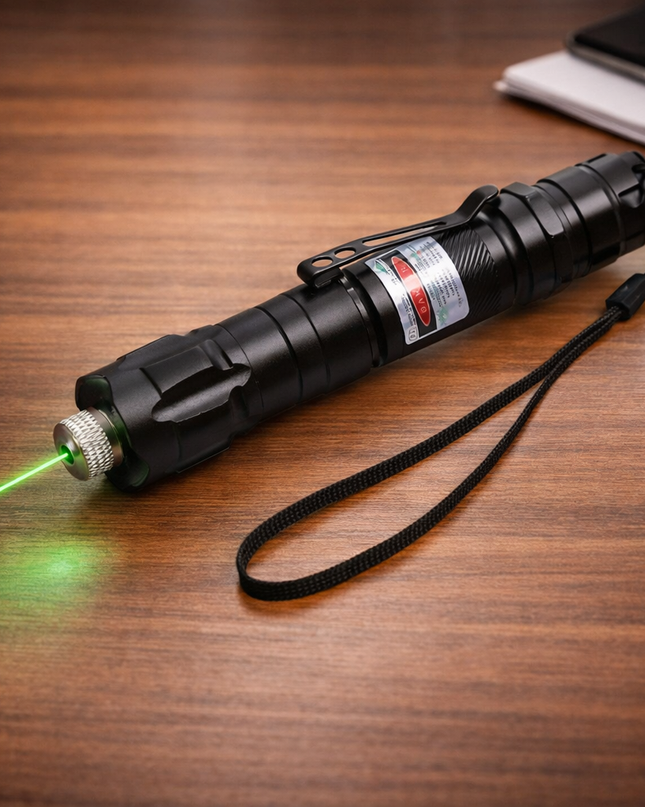 Akumulatorowy zielony wskaźnik laserowy o dużym zasięgu i precyzji – trwała obudowa aluminiowa do prezentacji i użytku na zewnątrz 0