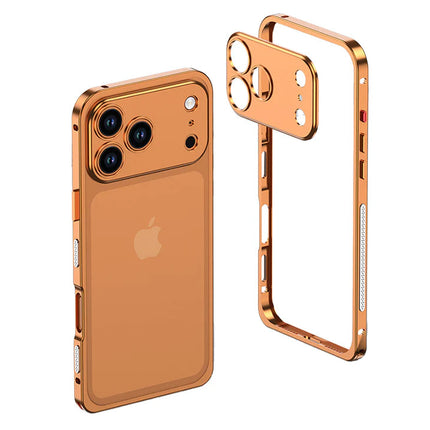 Aluminiowe Etui na Telefon z Wzmocnionymi Krawędziami i Kompatybilnością z MagSafe – Minimalistyczny Design, Srebrne Case na Telefon 0