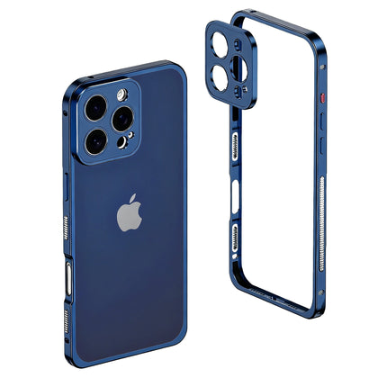 Aluminiowe Etui na Telefon z Wzmocnionymi Krawędziami i Kompatybilnością z MagSafe – Minimalistyczny Design, Srebrne Case na Telefon 14