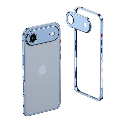 Aluminiowe Etui na Telefon z Wzmocnionymi Krawędziami i Kompatybilnością z MagSafe – Minimalistyczny Design, Srebrne Case na Telefon 15