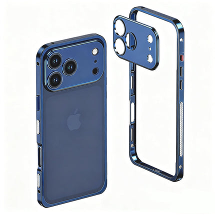 Aluminiowe Etui na Telefon z Wzmocnionymi Krawędziami i Kompatybilnością z MagSafe – Minimalistyczny Design, Srebrne Case na Telefon 19