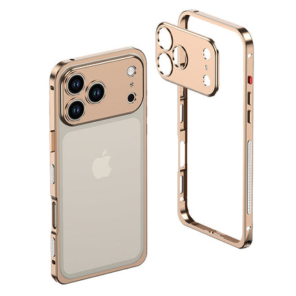 Aluminiowe Etui na Telefon z Wzmocnionymi Krawędziami i Kompatybilnością z MagSafe – Minimalistyczny Design, Srebrne Case na Telefon 24