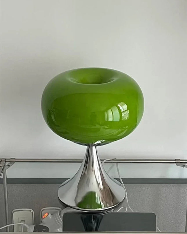 Antyczna Lampa Stołowa Szklana w Stylu Bauhaus – Zielona i Biała, Elegancka Lampy Stołowe do Salonu 4