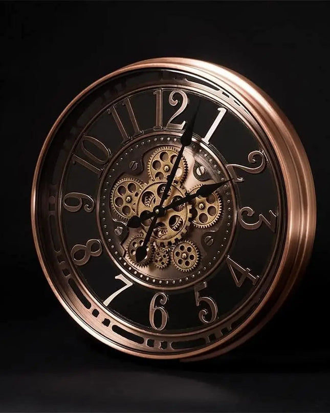 Antyczny Zegar Ścienny Duży 53 cm z Metalowym Wykończeniem – Klasyczny Zegar na Ścianę do Salonu 3