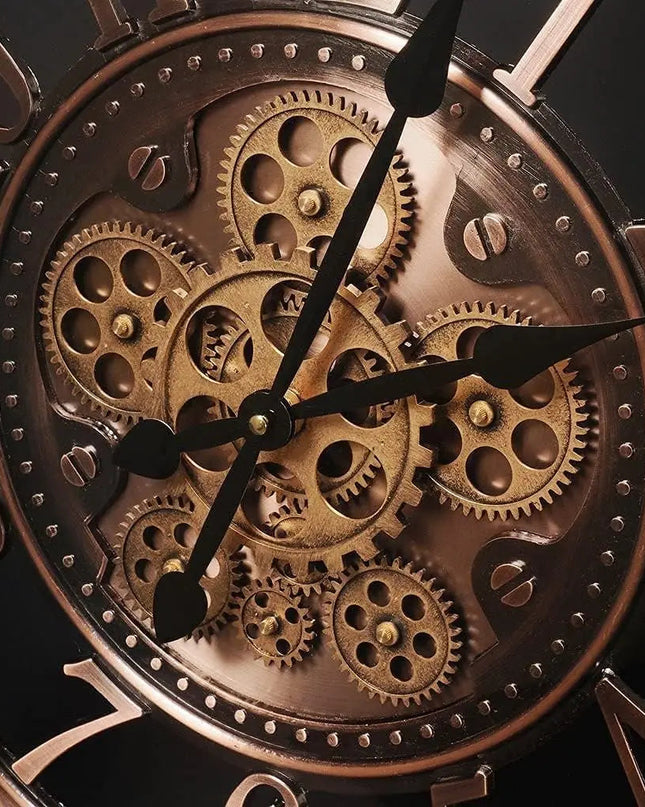 Antyczny Zegar Ścienny Duży 53 cm z Metalowym Wykończeniem – Klasyczny Zegar na Ścianę do Salonu 4