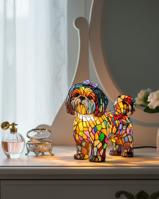 Artystyczna figurka księżniczki z geometrycznym designem i oświetleniem LED, dekoracja z żywicy do now 1