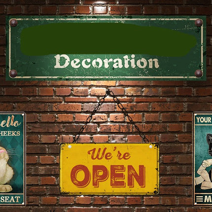 Artystyczny Metalowy Plakat z Kotem 30x20 cm – Stylowa Dekoracja Wnętrz, Humorystyczny Motyw do Salonu i Biura 2