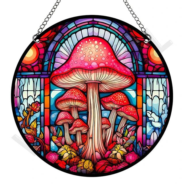 Artystyczny Złapacz Słońca z Akrylu – Okrągła Dekoracja Okienna i Ozdoba na Okna do Ogrodu, 15 cm 1