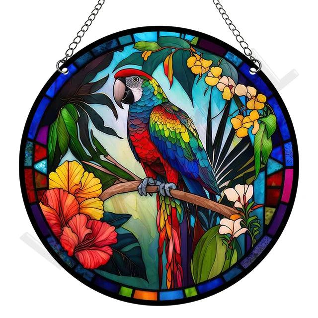 Artystyczny Złapacz Słońca z Akrylu – Okrągła Dekoracja Okienna i Ozdoba na Okna do Ogrodu, 15 cm 12