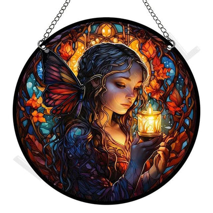 Artystyczny Złapacz Słońca z Akrylu – Okrągła Dekoracja Okienna i Ozdoba na Okna do Ogrodu, 15 cm 16