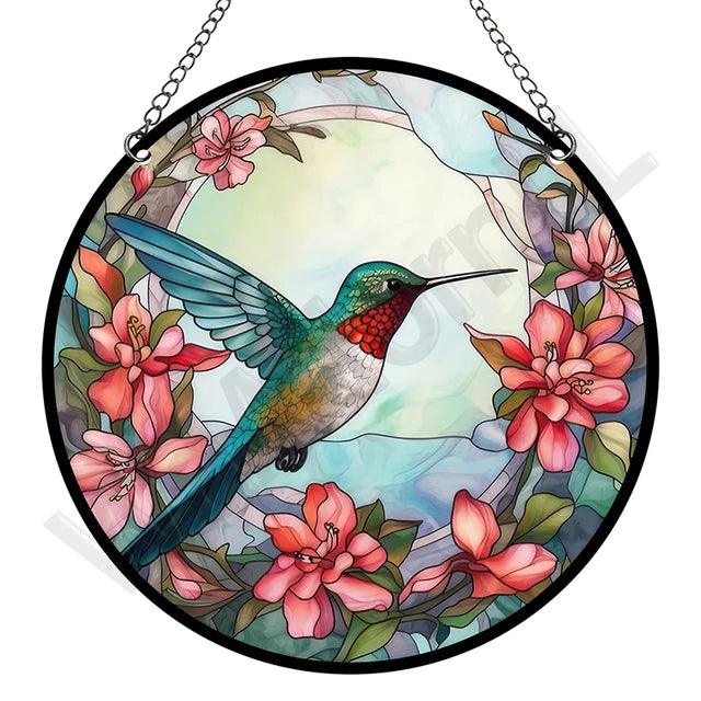 Artystyczny Złapacz Słońca z Akrylu – Okrągła Dekoracja Okienna i Ozdoba na Okna do Ogrodu, 15 cm 19