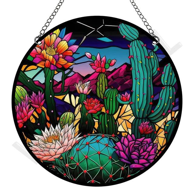 Artystyczny Złapacz Słońca z Akrylu – Okrągła Dekoracja Okienna i Ozdoba na Okna do Ogrodu, 15 cm 22