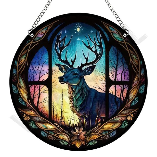 Artystyczny Złapacz Słońca z Akrylu – Okrągła Dekoracja Okienna i Ozdoba na Okna do Ogrodu, 15 cm 23