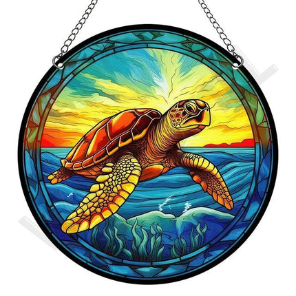 Artystyczny Złapacz Słońca z Akrylu – Okrągła Dekoracja Okienna i Ozdoba na Okna do Ogrodu, 15 cm 24