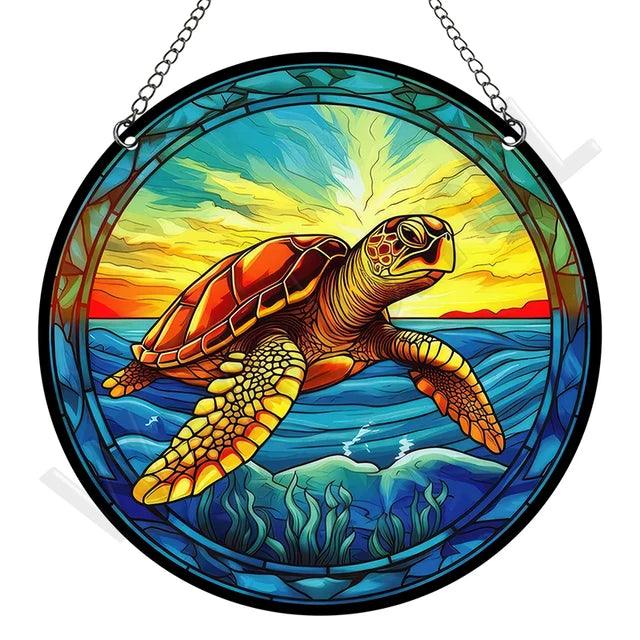 Artystyczny Złapacz Słońca z Akrylu – Okrągła Dekoracja Okienna i Ozdoba na Okna do Ogrodu, 15 cm 24