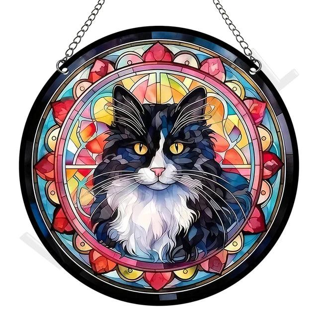 Artystyczny Złapacz Słońca z Akrylu – Okrągła Dekoracja Okienna i Ozdoba na Okna do Ogrodu, 15 cm 3