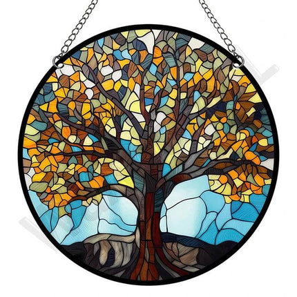 Artystyczny Złapacz Słońca z Akrylu – Okrągła Dekoracja Okienna i Ozdoba na Okna do Ogrodu, 15 cm 30