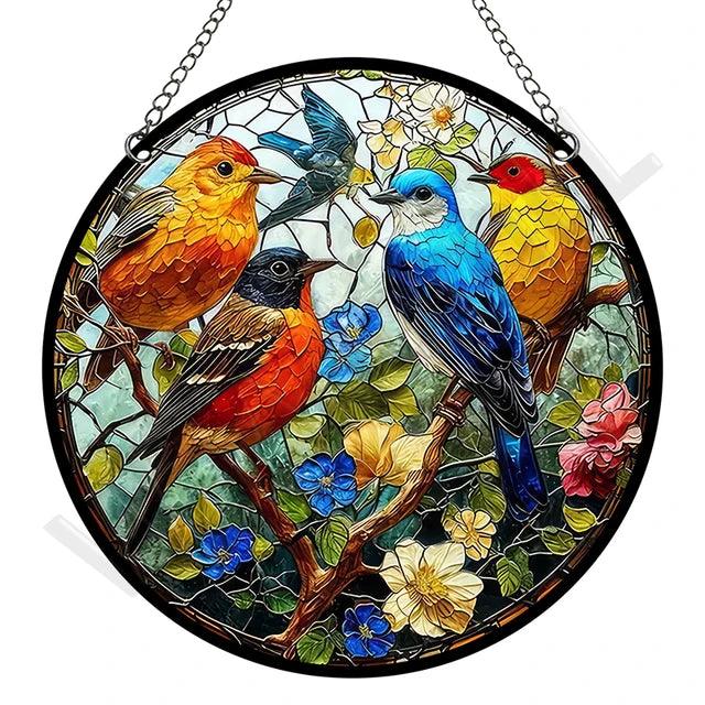 Artystyczny Złapacz Słońca z Akrylu – Okrągła Dekoracja Okienna i Ozdoba na Okna do Ogrodu, 15 cm 31