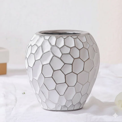 Elegancki wazon ceramiczny – ze złotym akcentem – stylowy dodatek do każdego wnętrza – idealny do świeżych lub sztucznych kwiatów