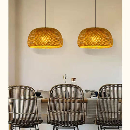 Bambusowa Lampa Wisząca z Rattanu – Naturalne Oświetlenie do Wnętrz 4