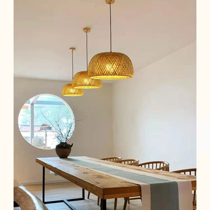 Bambusowa Lampa Wisząca z Rattanu – Naturalne Oświetlenie do Wnętrz 5