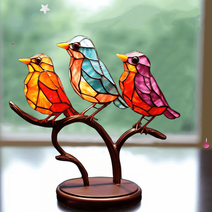 Barwny Ornament z Szkła, Unikalny Element Dekoracyjny, 15 cm x 20 cm, Żywe Kolory, Metalowa Podstawa, Idealny do Wnętrz i Ogrodu 3