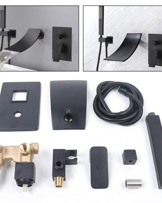 Bateria łazienkowa imitująca wodospad z mosiądzu – Nowoczesny design 2