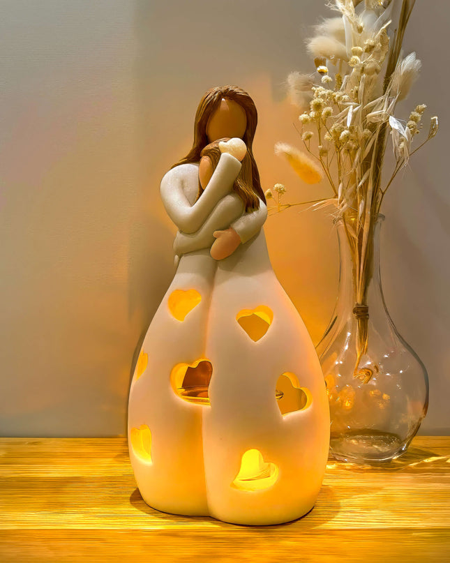 Beżowa Lampa Wiecznej Miłości z Żywicy o Ciepłym Świetle – Stylowy Element Dekoracyjny do Wnętrz 0