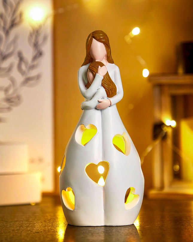 Beżowa Lampa Wiecznej Miłości z Żywicy o Ciepłym Świetle – Stylowy Element Dekoracyjny do Wnętrz 2