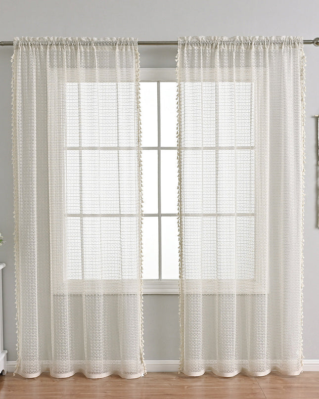 Beżowe Zasłony Voile do Salonu – Przezroczyste Firany z Poliestru, Eleganckie i Funkcjonalne, 132 cm x 160 cm, 213 cm, 240 cm 0