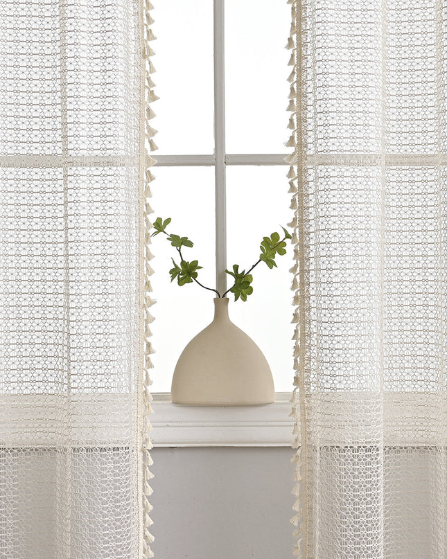 Beżowe Zasłony Voile do Salonu – Przezroczyste Firany z Poliestru, Eleganckie i Funkcjonalne, 132 cm x 160 cm, 213 cm, 240 cm 2