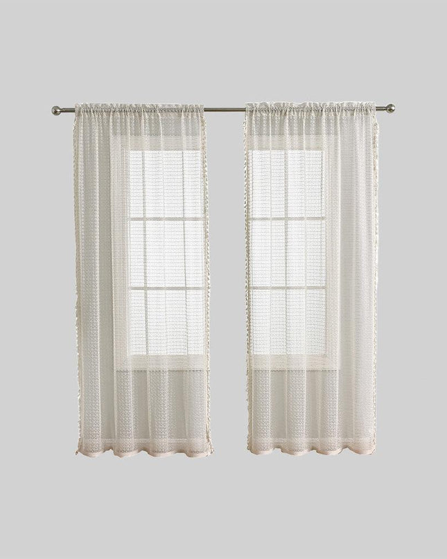 Beżowe Zasłony Voile do Salonu – Przezroczyste Firany z Poliestru, Eleganckie i Funkcjonalne, 132 cm x 160 cm, 213 cm, 240 cm 3