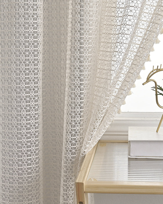 Beżowe Zasłony Voile do Salonu – Przezroczyste Firany z Poliestru, Eleganckie i Funkcjonalne, 132 cm x 160 cm, 213 cm, 240 cm 4