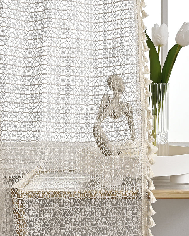 Beżowe Zasłony Voile do Salonu – Przezroczyste Firany z Poliestru, Eleganckie i Funkcjonalne, 132 cm x 160 cm, 213 cm, 240 cm 5