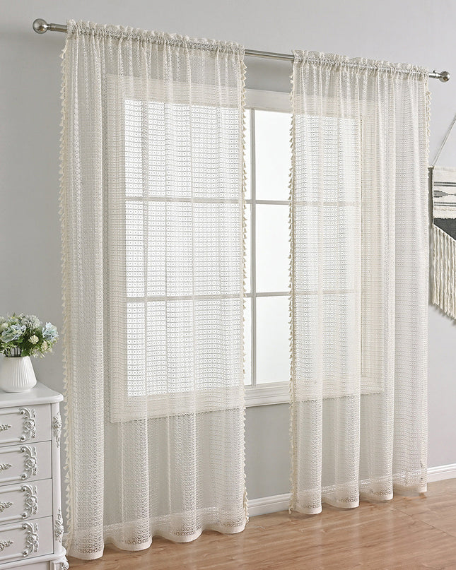 Beżowe Zasłony Voile do Salonu – Przezroczyste Firany z Poliestru, Eleganckie i Funkcjonalne, 132 cm x 160 cm, 213 cm, 240 cm 9