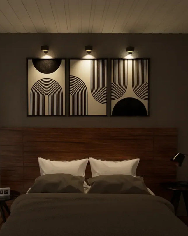 Bezprzewodowa Lampa Ścienna z Regulacją Jasności i Obrotem 360° – Minimalistyczny Kinkiet Ścienny na Baterie 3