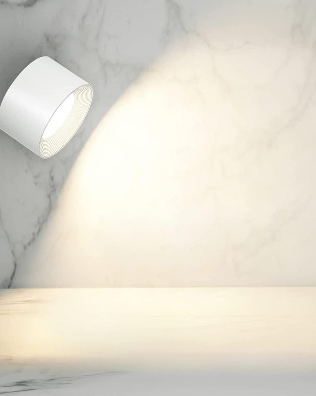 Bezprzewodowa Lampa Ścienna z Regulacją Jasności i Obrotem 360° – Minimalistyczny Kinkiet Ścienny na Baterie 6
