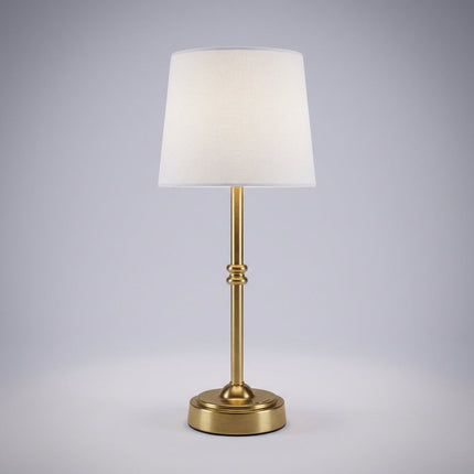 Bezprzewodowa lampa stołowa LED w retro designie z kryształowymi akcentami, oferująca regulację  0