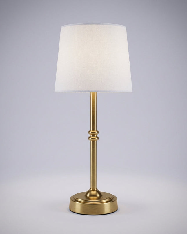 Bezprzewodowa lampa stołowa LED w retro designie z kryształowymi akcentami, oferująca regulację  0