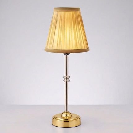 Bezprzewodowa lampa stołowa LED w retro designie z kryształowymi akcentami, oferująca regulację  4
